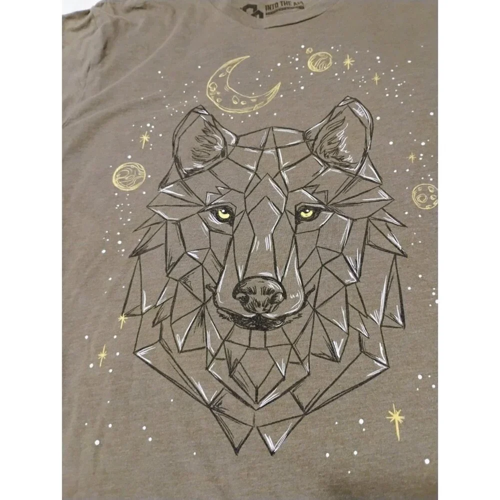 Into the AM Large WOLF Short Sleeve T Shirt Casual Street Wear - Picture 2 of 5